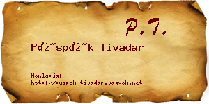 Püspök Tivadar névjegykártya