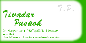 tivadar puspok business card